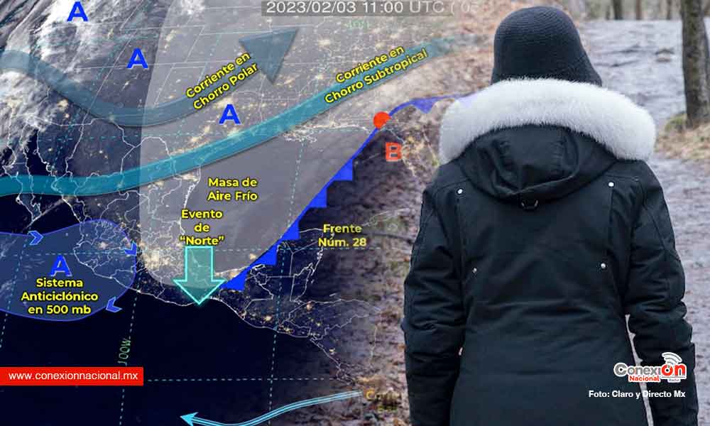 Lluvias en el sureste y frío en todo el país por el frente No. 28 para este viernes