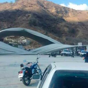 colapso de domo en deportivo de Motozintla