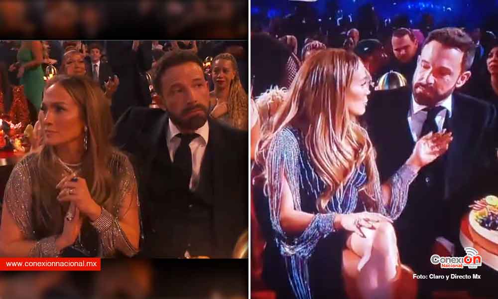 ¿Matrimonio en crisis? Cámara capta a JLo regañando a Ben Affleck en los Grammy