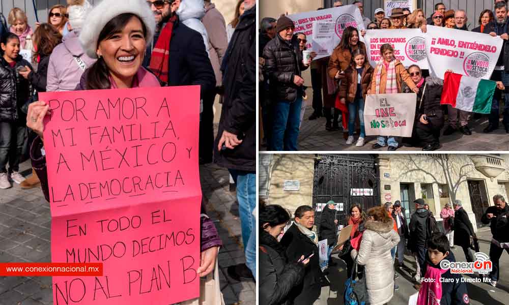 También hubo marcha en defensa del INE en el extranjero