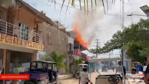 Se incendia pizzería en isla de Holbox