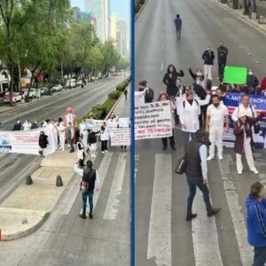 Trabajadores de la salud bloquean las inmediaciones del Senado, exigen mejoras laborales