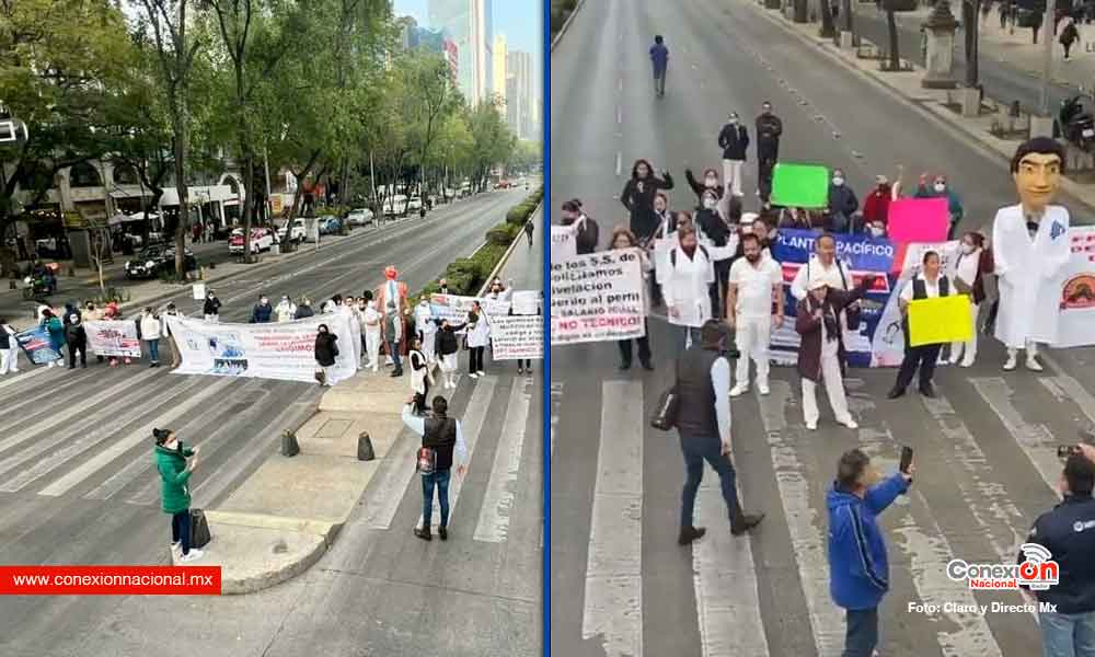 Trabajadores de la salud bloquean las inmediaciones del Senado, exigen mejoras laborales