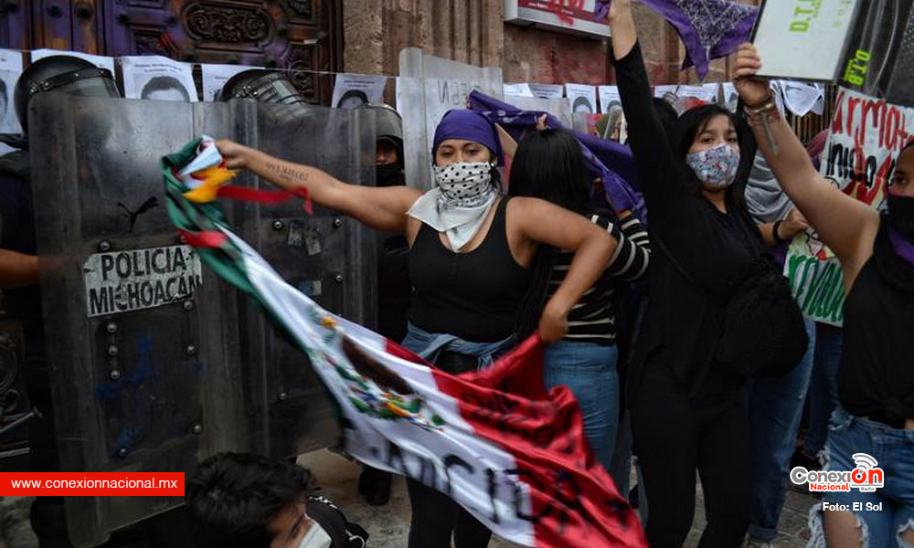 Daños por infiltrados en movilizaciones del 8M del 2022 en Morelia