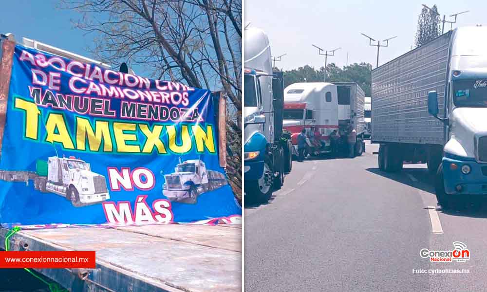 Transportistas inconformes con inseguridad y alto peaje, bloquean la Cuernavaca-México