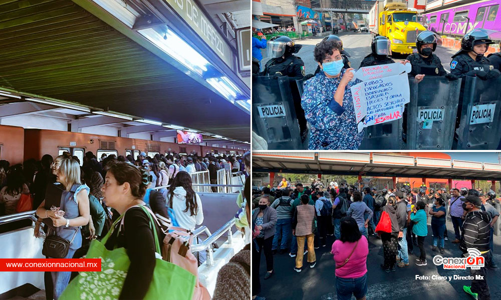 Otra mañana de caos en la CDMX por protestas y fallas en 3 líneas del metro