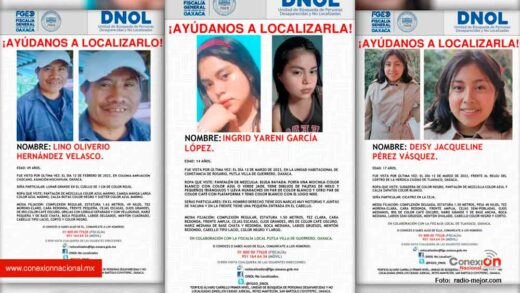 tres personas desaparecidas en la Mixteca