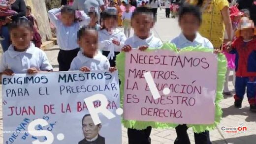 Protestan niños asignación de maestros