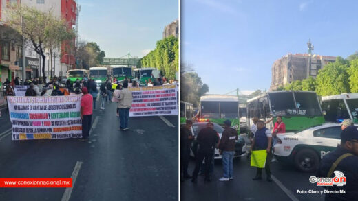 Transportistas realizan marcha y bloqueos en calles del Centro de la CDMX