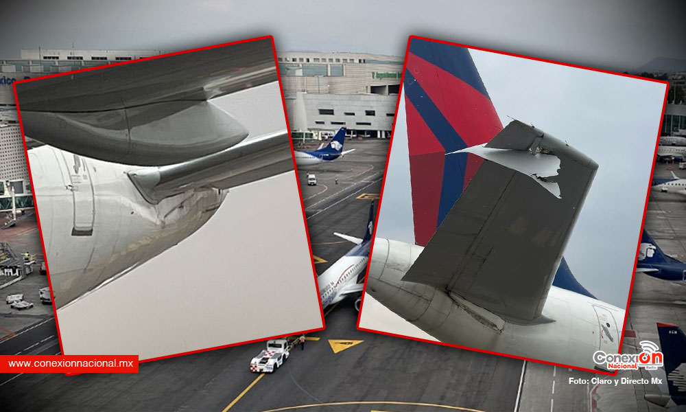 Chocan 2 aviones en el Aeropuerto de la CDMX, no se reportan lesionados