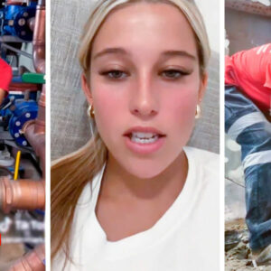 Rompe estereotipos trabajando como plomera en una carrera de hombres